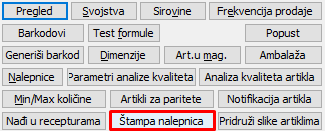 Dugme Štampa nalepnica