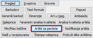 Dugme Artikli za paritete