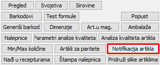 Dugme Notifikacija artikla